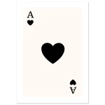 Minimalist Ace of Hearts Black & White Classic Semi-Glossy Paper Poster