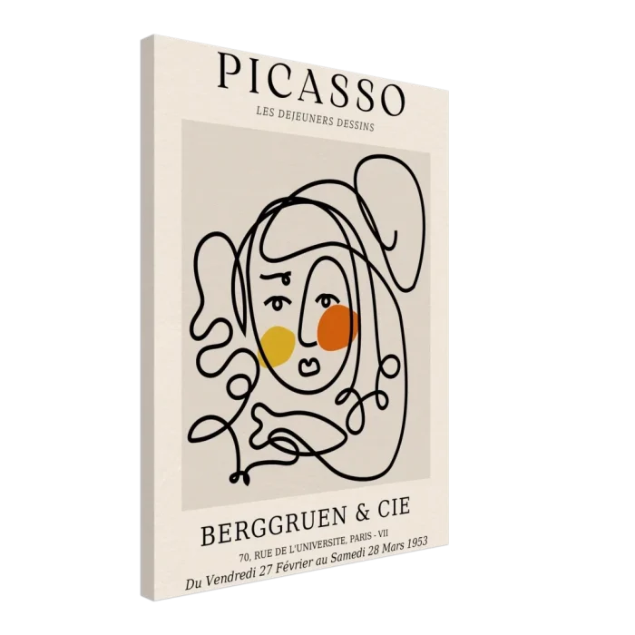 Picasso Abstract Face Canvas Print – Modern Line Art Exhibition Poster in Your Choice of Size - Image 5