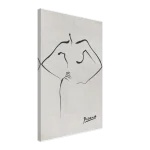 Picasso-Inspired Minimalist Female Form Canvas Print – Elegant Black & White Line Art for Modern Interiors - Image 2