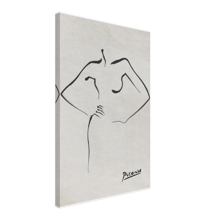 Picasso Minimalist Female Form Canvas Print – Elegant Black & White Line Art for Modern Interiors - Image 2