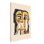 Abstract Cubist Face Canvas Art – Modern Expressionist Wall Decor in Warm Tones, Your Choice of Sizes - Image 4