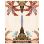 Abstract Oasis | Warm Hues Palm Tree Reflections - Premium Matte Paper Poster