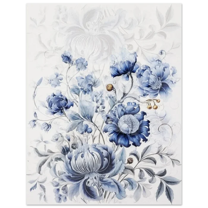 Indigo Bloom Botanical Art Print - Premium Matte Paper Poster in Multiple Sizes - Image 5