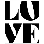 Minimalist 'LOVE' Typographic Art Print - Premium Matte Paper Poster in Various Sizes