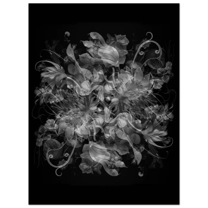 40 x 50 - Dark Bloom Botanical Art Print | Premium Matte Paper Poster with Ethereal Floral Design - Image 6