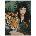 Jungle Serenity: Enigmatic Woman & Tiger - Premium Matte Paper Poster in various sizes - Image 3