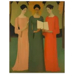 Autumnal Serenity: Three Muses Premium Matte Paper Poster - Vibrant Hues in Various Sizes - Image 5