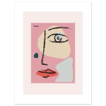 Abstract Face Portrait Poster - Modern Cubist Art Print in Soft Pinks & Neutrals - Image 3
