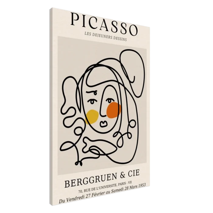 Picasso Abstract Face Canvas Print – Modern Line Art Exhibition Poster in Your Choice of Size - Image 3