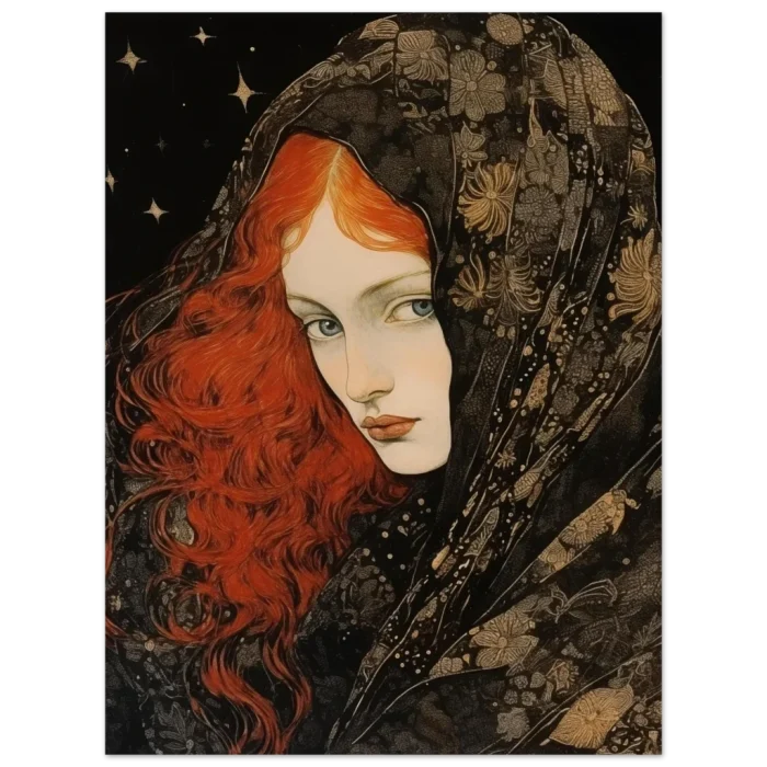 Mystic Red-Haired Woman - 40 x 50 Premium Matte Paper Poster - Image 3