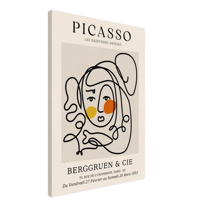 Picasso Abstract Face Canvas Print – Modern Line Art Exhibition Poster in Your Choice of Size - Image 4