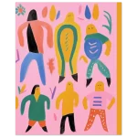 Abstract Joyful Figures 40 x 50 - Premium Matte Paper Poster in Vibrant Pink and Bold Hues