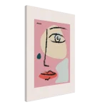 Abstract Picasso-Inspired Face Canvas – Modern Cubist Wall Art in Vibrant Pink & Black - Image 4