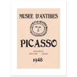 Picasso's Musee D'Antibes 1948 Sun Face Exhibit Poster - Premium Matte Paper Print - Image 3