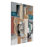 Abstract Melodies Cubist Canvas – Modern Instrumental Art Print with Teal Accents - Image 3