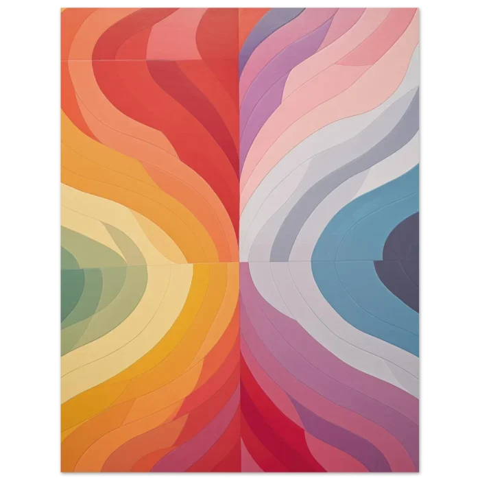 Abstract Swirls of Warm & Cool Tones - Premium Matte Paper Poster - Image 5