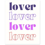 Retro Love Typography Print - Premium Matte Paper Poster in Vibrant Pink & Purple Hues, Multiple Sizes