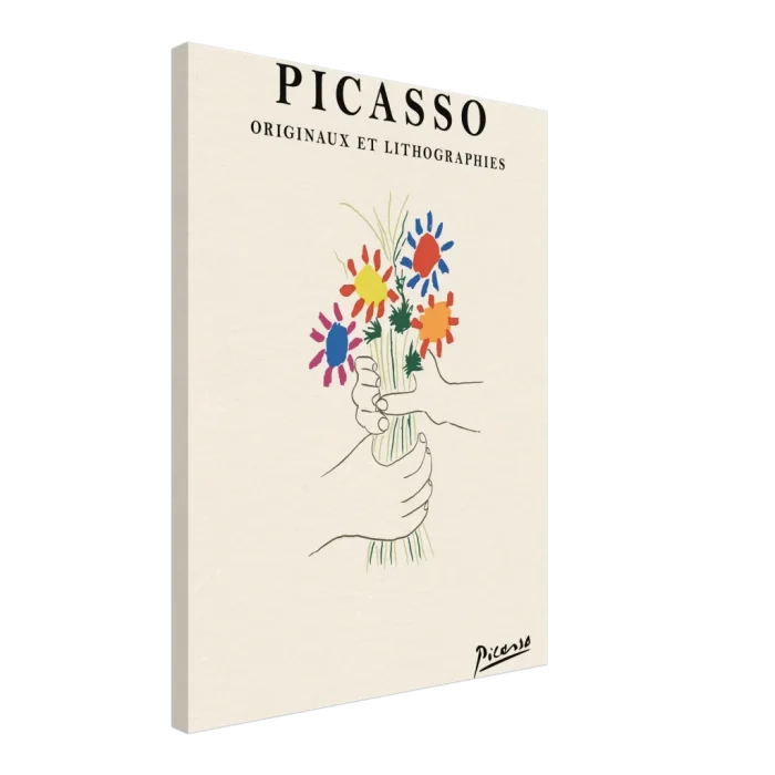Picasso Hands with Flowers Canvas Print – Vibrant Modern Floral Wall Art - Image 5