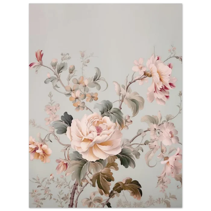 Delicate Peony & Botanical Art Print - Premium Matte Paper Poster in various sizes - Image 3