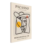 Abstract Picasso-Inspired Face Line Art Poster – Modern Cubist Wall Art Canvas with Playful Hues - Image 4