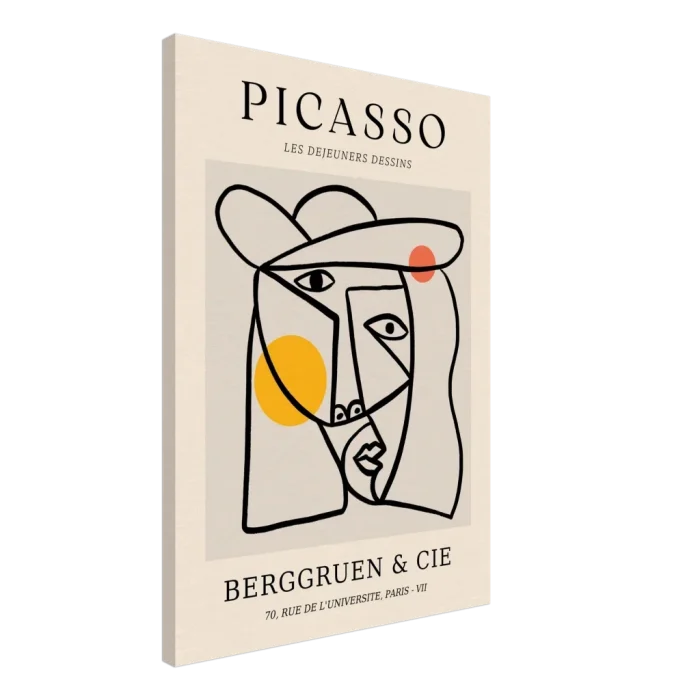 Abstract Picasso Face Line Art Poster – Modern Cubist Wall Art Canvas with Playful Hues - Image 4