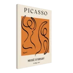Picasso Musê d'Orsay Abstract Art Canvas – Black Line Art on Vibrant Orange – Modern Museum Print for Home Decor - Image 5