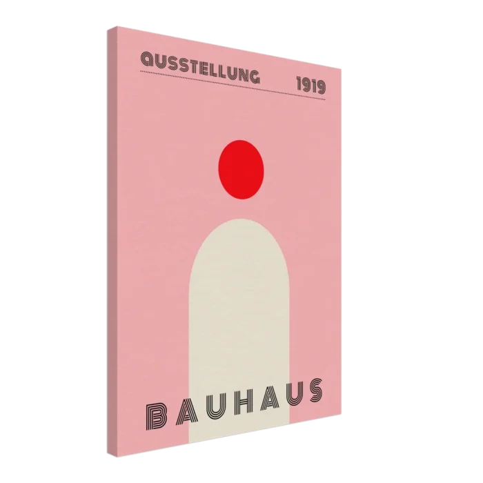 Bauhaus Exhibition 1919 Poster – Retro-Chic Mid-Century Wall Art in Pink & Red - Image 5