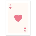 Minimalist Ace of Hearts Poster - Classic Semi-Glossy Print for Modern Decor