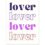 Retro Love Typography Print - Premium Matte Paper Poster in Vibrant Pink & Purple Hues, Multiple Sizes - Image 3