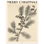 Vintage Botanical Holly "Merry Christmas" Art Poster - Premium Matte Paper Print in Multiple Sizes - Image 6