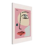 Abstract Picasso-Inspired Face Canvas – Modern Cubist Wall Art in Vibrant Pink & Black - Image 2