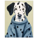 Chic Dalmatian in Sweater Art Print - Premium Matte Paper Poster - Image 5