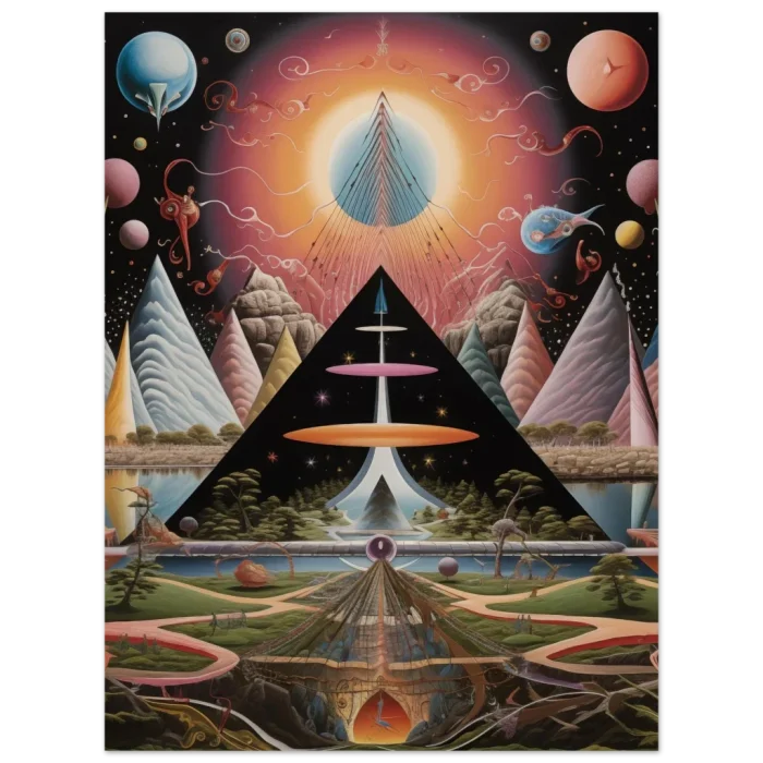 Cosmic Enlightenment: Abstract Psychedelic Art Print - Premium Matte Paper Poster in Multiple Sizes - Image 6