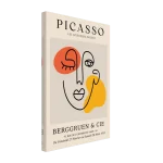 Abstract Picasso-Inspired Face Line Art Canvas – Modern Expressionist Wall Art in Vibrant Hues