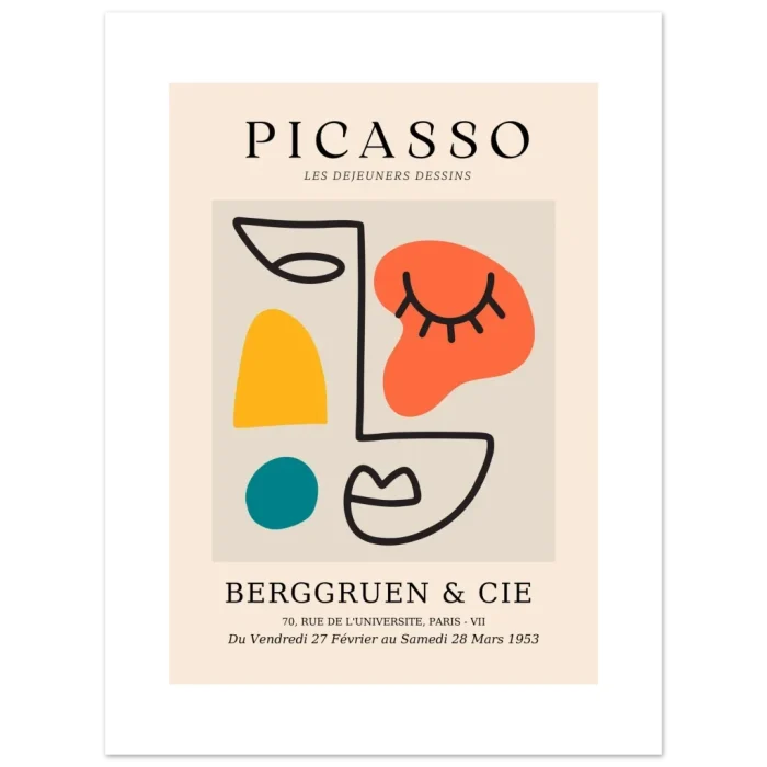 Abstract Picasso Exhibition Poster - Premium Matte Paper Print in Various Sizes - Image 3