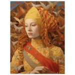 Mystic Empress: Golden Avian Tapestry 40x50 - Premium Matte Paper Poster - Image 3