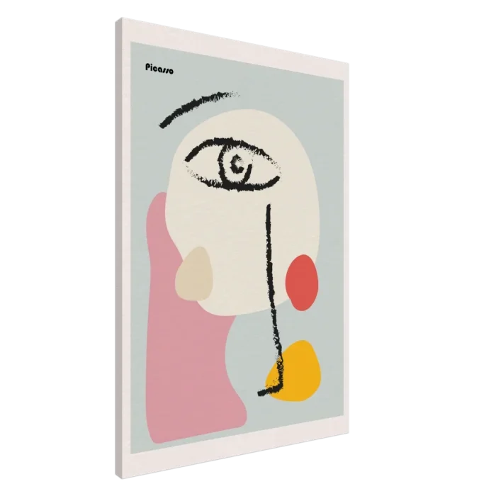 Abstract Picasso Face Canvas – Modern Cubist Wall Art with Playful Hues - Image 3