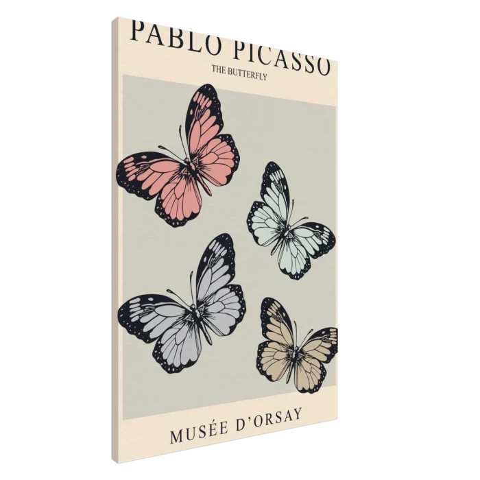 Picasso's The Butterfly – Elegant Pastel Butterfly Art Print | Modern Museum Wall Decor - Image 3