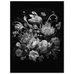 Dramatic Monochromatic Floral Bouquet - Premium Matte Paper Poster - Image 3