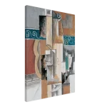 Abstract Melodies Cubist Canvas – Modern Instrumental Art Print with Teal Accents - Image 4