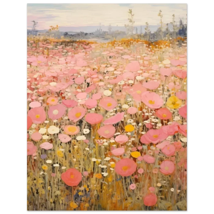 Dreamy Pink Poppy Field - Impressionist Art Print Poster on Premium Matte Paper, in your choice of six sizes - Image 5