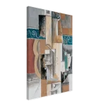 Abstract Melodies Cubist Canvas – Modern Instrumental Art Print with Teal Accents - Image 2