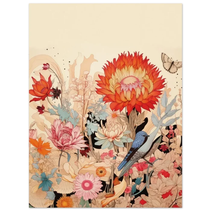 Vibrant Flora & Fauna - Botanical Garden Art Print on Premium Matte Paper - Image 2