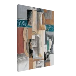 Abstract Melodies Cubist Canvas – Modern Instrumental Art Print with Teal Accents - Image 5