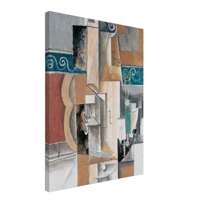 Abstract Melodies Cubist Canvas – Modern Instrumental Art Print with Teal Accents - Image 5