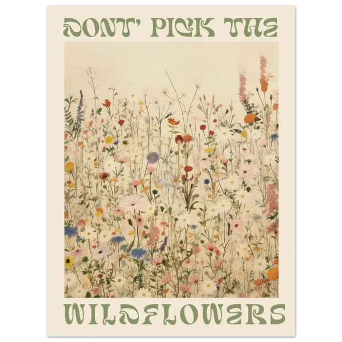 Don't Pick The Wildflowers - Vintage Botanical Art Print Poster on Premium Matte Paper - Image 2