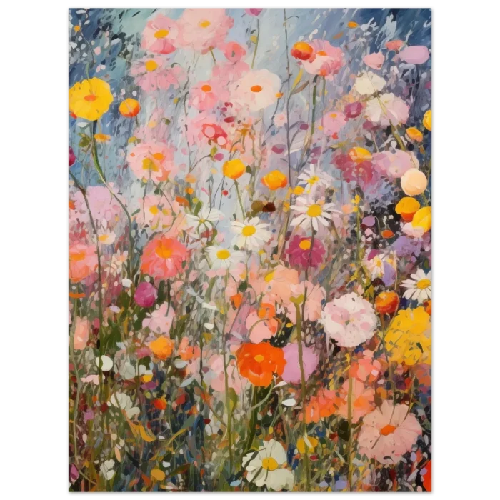 Abstract Floral Meadow: Vibrant Expressionist Wildflower Art Poster - Premium Matte Finish - Image 6