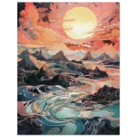 Abstract Sunset River Poster - Vibrant Waters & Golden Skies in 6 Sizes - Image 5