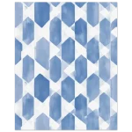 Abstract Geometric Blue Watercolor Pattern - Premium Matte Paper Poster