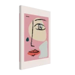 Abstract Picasso-Inspired Face Canvas – Modern Cubist Wall Art in Vibrant Pink & Black